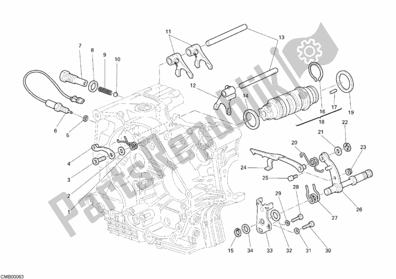 Todas as partes de Shift Cam - Garfo do Ducati Monster S2R 1000 2007
